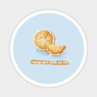 Orange you glad we met orange pun Magnet